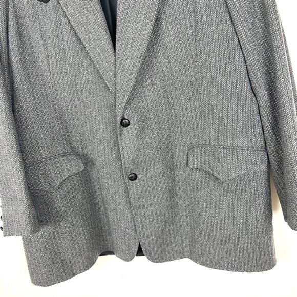 VTG Pioneer Wear Country Gentleman Wool Leather Patch Sport Coat 48L Blazer - Picture 4 of 12